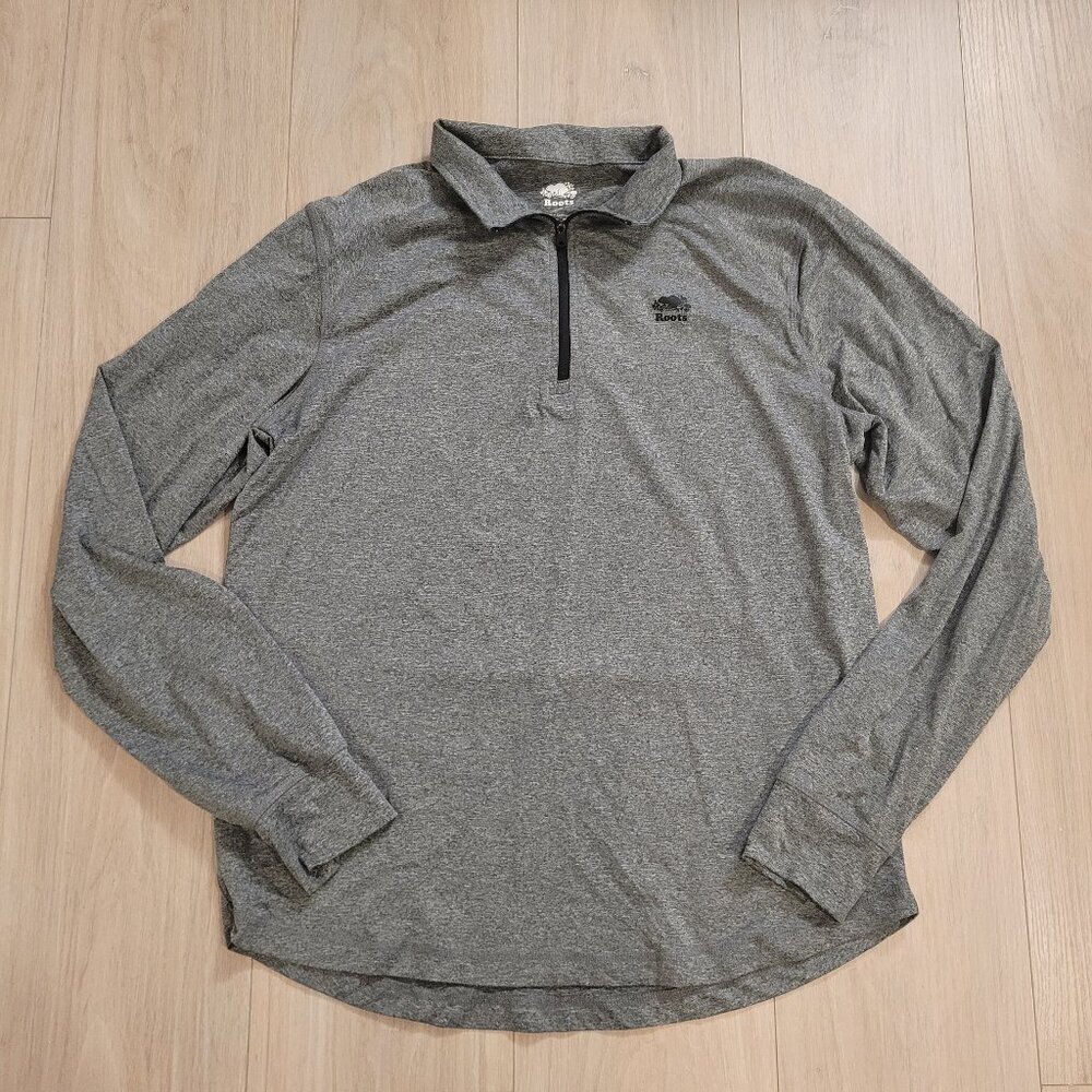 ROOTS | Athletic Quarter Zip Long Sleeve Shirt | Sz. S